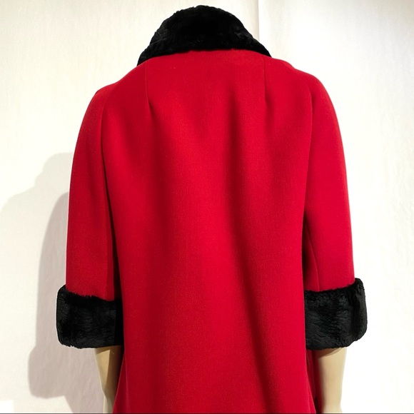 Vintage Red and Black Wool Coat - Picture 8 of 14